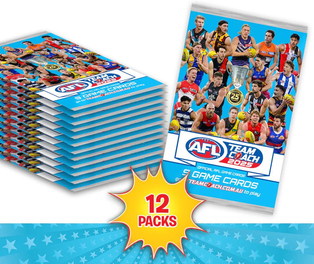 AFL Teamcoach 2025 Game Card Packs - 12 Packs AFL Teamcoach 2025 Game Card Packs - 12 Packs